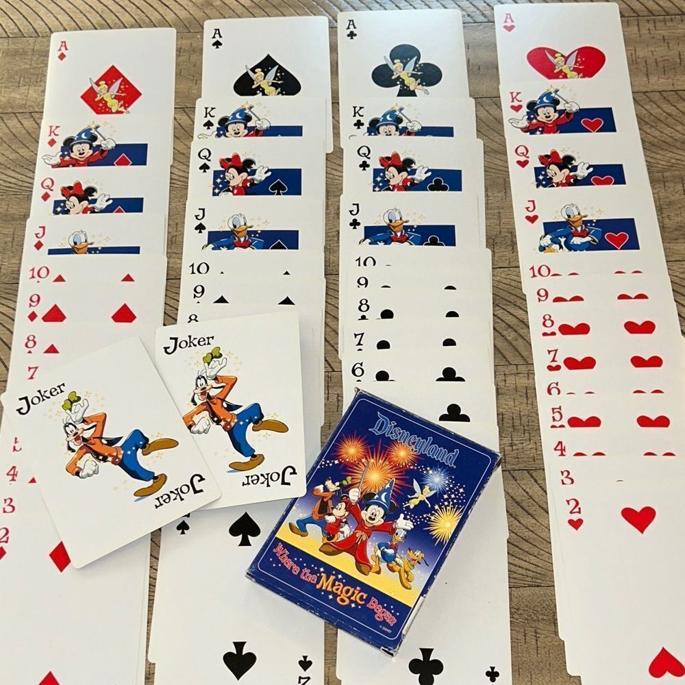 ❤️♦️♣️♠️ Disney Magic🪄JUMBO Cards🃏TinkMickeyMinnyGoofyDonaldGoofy 🤪